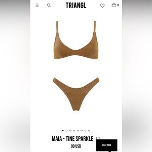 NWT Triangl Swimsuit Maia Sparkle brown